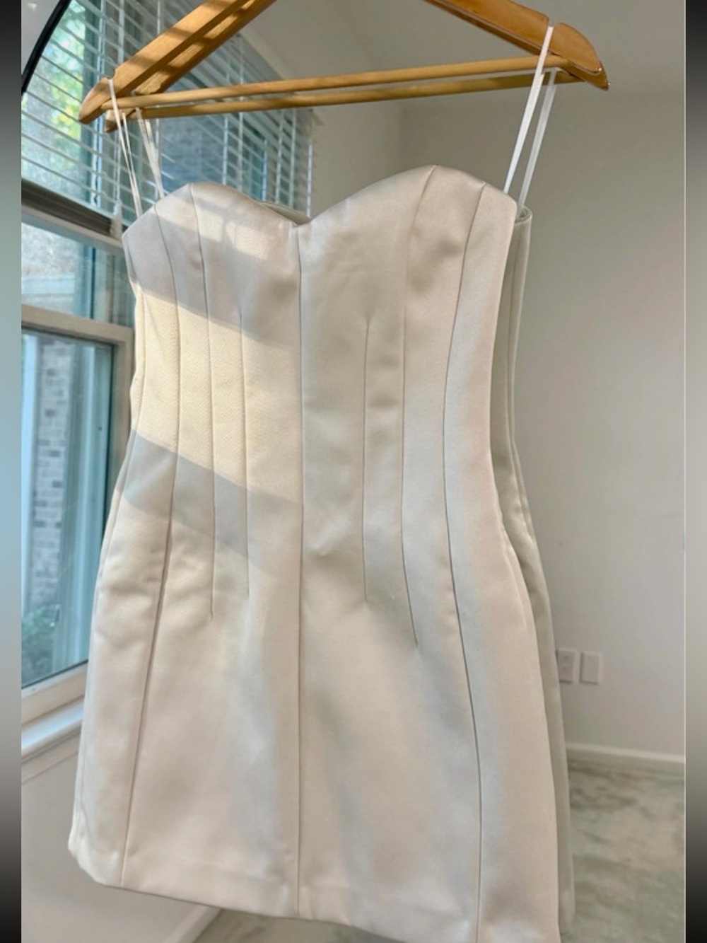 H&M NWT thick heavy structured Strapless White Mini sweethearts strapless Dress